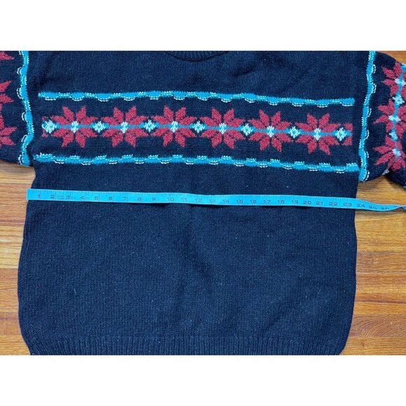 Vintage Eddie Bauer Wool Sweater Mens Size Large Snowflake Fair Isle - Picture 4 of 5